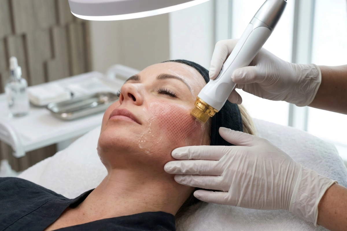 Patient Getting RF Microneedling at The Geneva Aesthetics